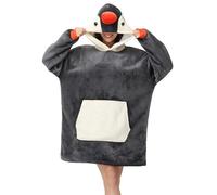LATH.PIN Unisexe Sweat à Capuche Panda Pull Large Robe de Chambre Animal Microfibre Couverture Flanelle Panda Mignon Douce Epaisse Chaud avec Grandes Poches