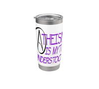 L'athéisme est un mythe compris Débat philosophique Texte violet Gobelet isotherme en acier inoxydable double paroi