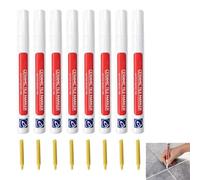 Lathurna Lot de 8 stylos pour joints de carrelage blancs, Marqueur rénovateur de joints résistant à l’eau, Pointe acrylique précise, Encre à base d’eau pour salle de bain, Cuisine, Douche et Murs