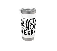 Latin - Acta non verba Gobelet isotherme en acier inoxydable double paroi