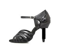 Latin Dance Shoes for Women High Heeled Sandals Ballroom Tango Salsa Swing Performance Buckle Strap Mary Jane Pumps Party&Casual(Black-6cm Heel,33)