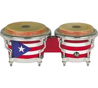 Latin Percussion, Bongo Mini accordable, 3 1/2 et 4 1/4", Motif Puerto Rican Flag, LPM199-PR
