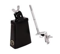 Latin Percussion Cloche de ville avec support (LP20NY-K), argent, noir
