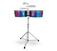 Latin Percussion, Timbales Tony Succar Signature, 14" et 15", chromé arc-en-ciel, LP257-TS
