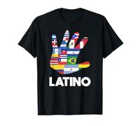 Latino d'Amérique latine, le sud de l'Amérique avec drapeaux. T-Shirt