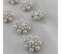Lationday Lot de 10 boutons de 18 mm avec perles et fleurs pour couture, accessoires de mode, vêtements, travaux manuels, décoration