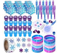 Latocos 61 Frozen Fête Anniversaire Cadeau Fille Flocon De Neige Stylo Espion Invisible Carnet Couronne Château Sceller Bracelet En Silicone Autocollant Frozen Princesse Fournitures Fête Faveurs