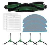 LatoYard Accessoires pour aspirateur Roomba Essential Y0112 Q0120, brosse principale, brosses latérales filtrantes, ensemble de chiffons de rechange B (A)