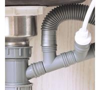LatoYard Adaptateur de tuyau de vidange d'évier en polypropylène avec joint d'étanchéité pour purificateur d'eau et tuyaux - Gris