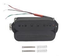 LatoYard Alnico V Humbucker Micro 75K/166K pour guitares électriques LP ST, design à double bobine avec rempotage de cire, pièces de poteau réglables, finition chromée (noir 52 mm)