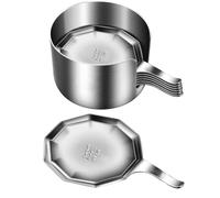 LatoYard Assiette d'assaisonnement en acier inoxydable 316L pour usage domestique et restaurant, plat de trempage alimentaire avec poignée, design peu encombrant, argenté