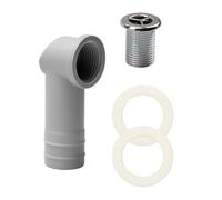 LatoYard Bonde d'évier de cuisine 2 en 1 avec lavabo intégré, contrôle des odeurs, bouchon en acier inoxydable PVC argenté