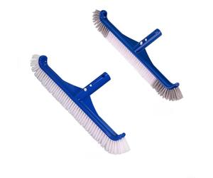 LatoYard Brosse de piscine en caoutchouc de 43,2 cm avec plastique crypté épais et poils en nylon doux, tête en caoutchouc pour une meilleure zone de nettoyage, compatible avec les poteaux de piscine