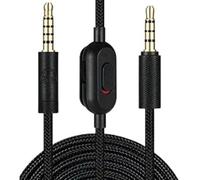 LatoYard Câble auxiliaire pour Logitech G Pro X G233 G433, 200 cm en nylon pour câble audio tressé de rechange avec contrôle du volume rotatif, pour prise jack 3,5 mm