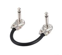 LatoYard Câble patch de guitare à angle droit 6,35 mm 15 cm avec pédale d'effet en métal pour planche