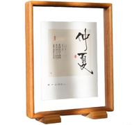 LatoYard Cadre en acrylique double face pour calligraphie, broderie, construction en bois massif, finition teck de style chinois (teck-M)