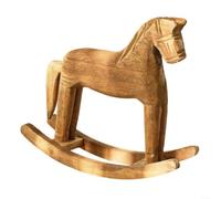 LatoYard Charmant cheval à bascule rustique en bois, décoration de bureau interactive pour la maison, le bureau, décoration de table de vacances classique