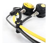 LatoYard Clip de support de tuyau de plongée pour régulateur BCD, clip en plastique sécurisé avec fonctionnement à une main, pour deuxième étape, jaune