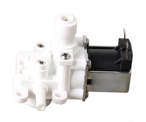 LatoYard Électrovanne en cuivre 12 V DC pour toilettes intelligentes, entrée d'eau réductrice de pression bidirectionnelle, portée 0,02-0,8 MPa, sortie 6,5 W, blanc