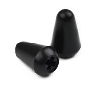 LatoYard Embouts de rechange pour interrupteurs à bascule pour guitares - Bouton sélecteur 3 voies 5 voies - Pièces en plastique - Couleurs assorties - 2 pièces incluses (noir)