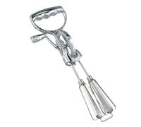 LatoYard Fouet manuel en acier inoxydable pour batteur à œufs de cuisine avec double tête de mélange circulaire, manivelle manuelle, design peu encombrant