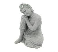 LatoYard Grande statue de Bouddha - Décoration de jardin en grès - Effet résine - Décoration d'intérieur et d'extérieur - Yoga pour sculpture pour cour, pelouse, étang, aquarium (S)
