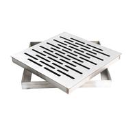 LatoYard Grille de vidange robuste en acier inoxydable avec cadre, antidérapante et débit d'eau rapide, design résistant à la rouille, utilisation en extérieur et intérieur, 200 x 200 mm