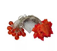 LatoYard Guirlande lumineuse d'automne à piles avec citrouilles et feuilles 3D 6 m 40 LED pour Halloween