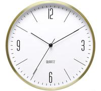 LatoYard Horloge murale silencieuse de 30,5 cm avec cadre en aluminium, mouvement à quartz sans tic-tac, chiffres faciles à lire, décoration d'intérieur pour chambre à coucher, bureau (A)