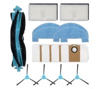 LatoYard Kit complet de pièces de rechange pour Ultenic Pro Lite pour Honor Choice S3/R3 Series avec brosse, filtre, chiffon et recharges pour sac à poussière de 3,3 l (A)