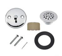 LatoYard Kit de remplacement de bouchon de vidange de baignoire pour baignoires standard - Système de blocage de vidange en plastique, noir ou argenté