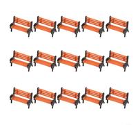 LatoYard Lot de 15 sièges miniatures pour modélisme de train à l'échelle HO 1:87, ensemble de meubles miniatures en plastique orange et noir, accessoires de construction pour paysage de train