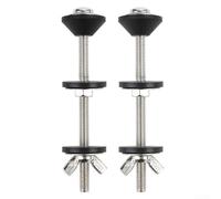 LatoYard Lot de 2 boulons de siège de toilette pour fixation de réservoir de toilette, vis longues robustes avec rondelles coniques, joint anti-fuite - Argenté