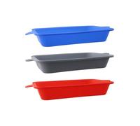LatoYard Lot de 3 doublures réutilisables en silicone pour grills Weber - Facile à nettoyer - Ensemble d'outils de jardinage bleu, rouge, gris