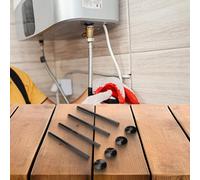 LatoYard Lot de 4 cache-tuyaux de radiateur 15 mm x 300 mm avec colliers pour chauffage de tuyaux d'eau et de gaz, ensemble de manchons en silicone PVC noir pour chauffage radiant des maisons