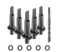 LatoYard Lot de 5 burins pour fendeuse de pierre, cales et entretoises robustes en alliage d'acier 40CrMo avec foret SDS 16 x 160 mm