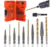 LatoYard Lot de 5 forets à main gauche et extracteur de vis en acier rapide pour boulons coincés