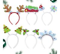 LatoYard Lot de 6 bandeaux de Noël avec design lumineux fluorescent, parfaits pour les fêtes de vacances, les réunions de famille et le plaisir festif