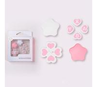 LatoYard Lot de capuchons en silicone pour Nintendo Switch 2, jolies poignées de pouce roses et blanches avec autocollants ABXY, coques souples pour un meilleur contrôle et un confort améliorés