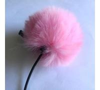 LatoYard Manchon de pare-brise en fourrure synthétique double couche pour microphone de 5 à 10 mm, réduit le bruit jusqu'à 40 dB, bleu (rose)