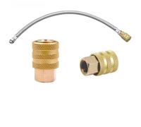 LatoYard Manomètre professionnel en métal pour pneus - Filetage de 125 mm - Mandrin à connexion rapide - Tube renforcé de 458 cm - Gonflage précis