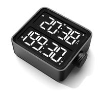 LatoYard Minuteur de cuisine numérique avec double alarme, grand écran et aimant intégré pour des besoins de synchronisation polyvalents Noir