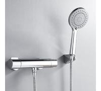 LatoYard Mitigeur douche thermostatique avec technologie Turbo Thermostatique, entrée G3/4, construction en acier inoxydable, design économie d'eau pour rénovation de salle de bain