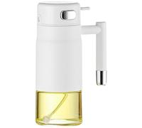 LatoYard Pulvérisateur d'huile en verre 2 en 1 avec pompe à brume fine pour la cuisson, la friture, le barbecue, blanc