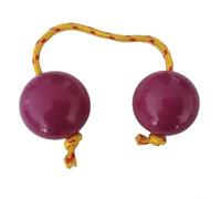 LatoYard Shaker à œufs de sable africain, boule rythmique Asalato, instrument de percussion à main en ABS de 5 cm avec corde pour musiciens et étudiants, rouge (violet)