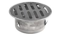 LatoYard Siphon de sol en acier inoxydable pour drainage de toit extérieur, design creux anti-blocage, pour tuyau en PVC, serrure de porte de 50 à 200 mm