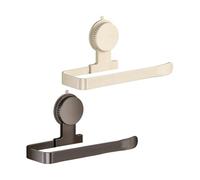 LatoYard Support de cuisine polyvalent à ventouse, support mural sans perçage pour serviettes en papier et film étirable, rangement durable en acier au carbone, gris