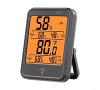 LatoYard Thermo-hygromètre numérique compact pour la maison et le bureau, moniteur d'humidité en temps réel avec guide de confort visuel, pour alimentation par batterie (MC41 Noir)