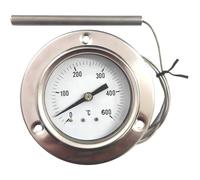 LatoYard Thermomètre de four haute température 0-500 pour sonde en acier | Thermomètre de four en acier inoxydable 0-500 avec transparent pour cuisson à cadran