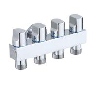 LatoYard Vanne d'angle en laiton à 4 voies avec 1 entrée et 4 sorties, pour distributeur d'eau robuste, buanderie, salle de bain, séparateur multi-appareils, étanche